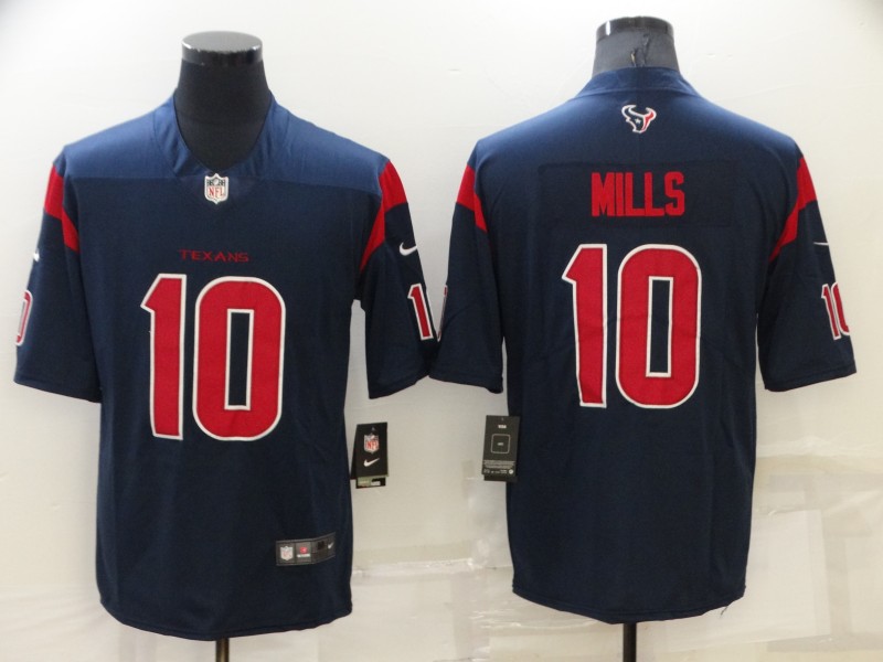 Men's Houston Texans Davis Mills #10 Navy Jersey